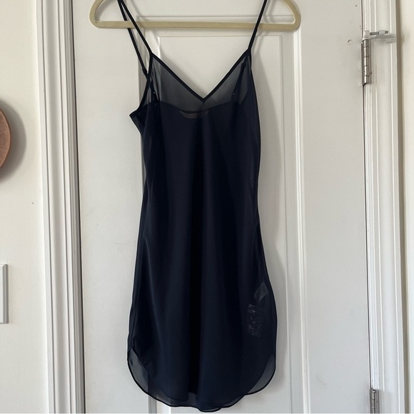 Rebecca Taylor Y2K Midnight Blue Navy Sheer Babydoll Slip Camisole Top size 0 - Picture 9 of 13